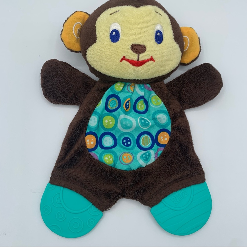 Bright Starts Baby Monkey Teething toy crinkle plush lovey security toy